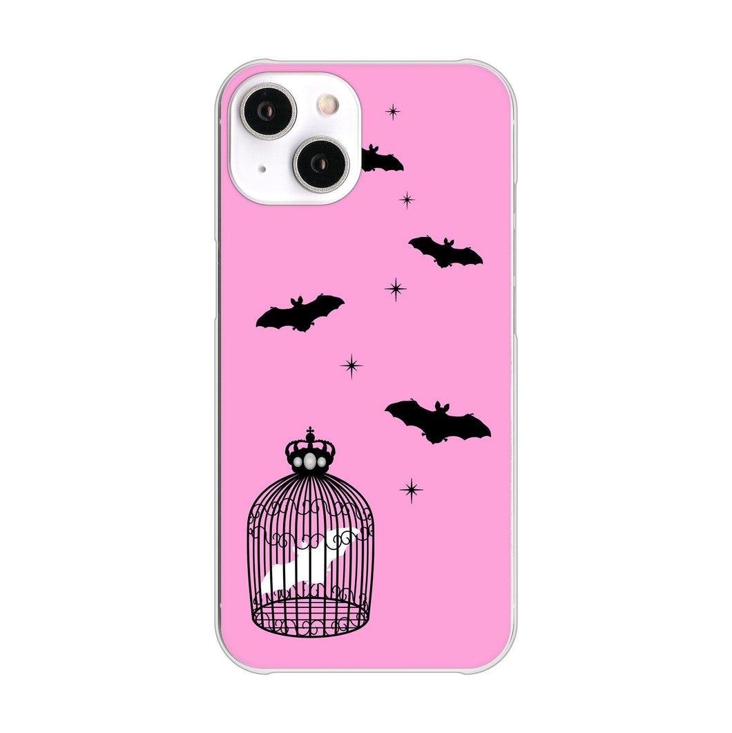 iPhone14 高画質仕上げ 背面印刷 ハードケース むかいあぐる こうもりの王冠鳥かご