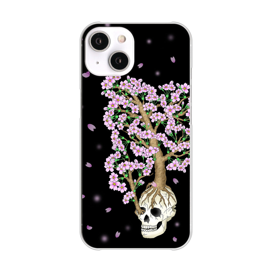 iPhone14 高画質仕上げ 背面印刷 ハードケース むかいあぐる 苺骸骨王冠蔦