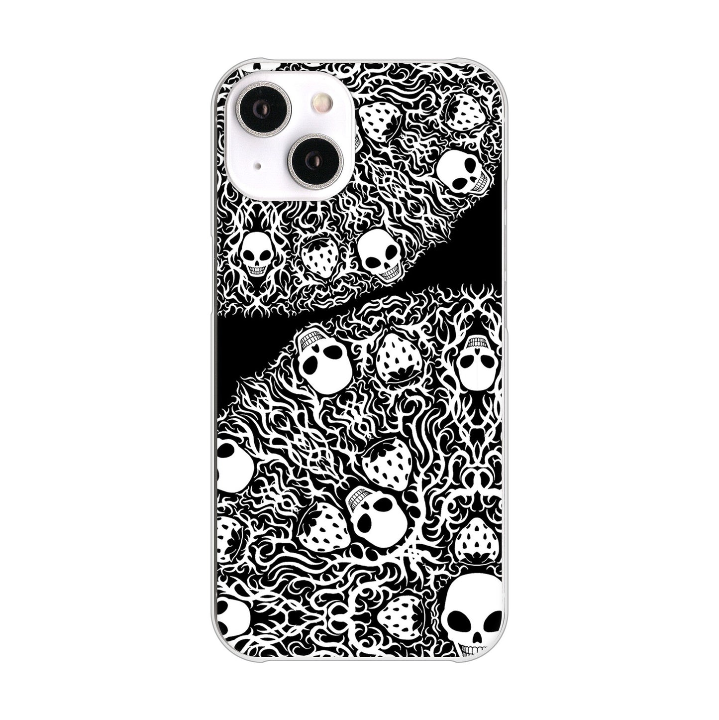 iPhone14 高画質仕上げ 背面印刷 ハードケース むかいあぐる 苺骸骨曼荼羅