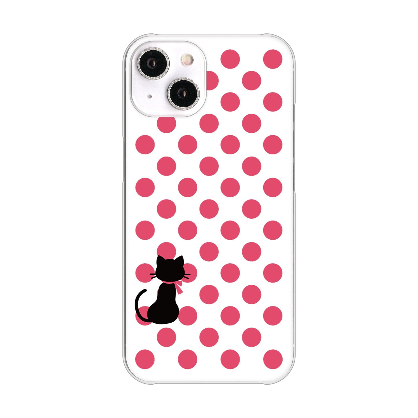 iPhone14 高画質仕上げ 背面印刷 ハードケース ネコとシンプルミルキー