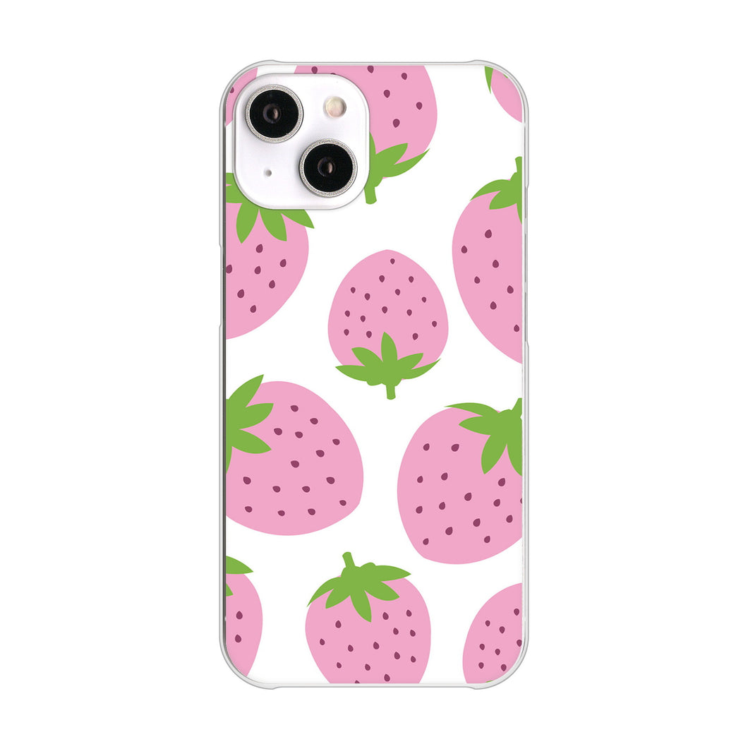 iPhone14 高画質仕上げ 背面印刷 ハードケース 大きいイチゴ模様