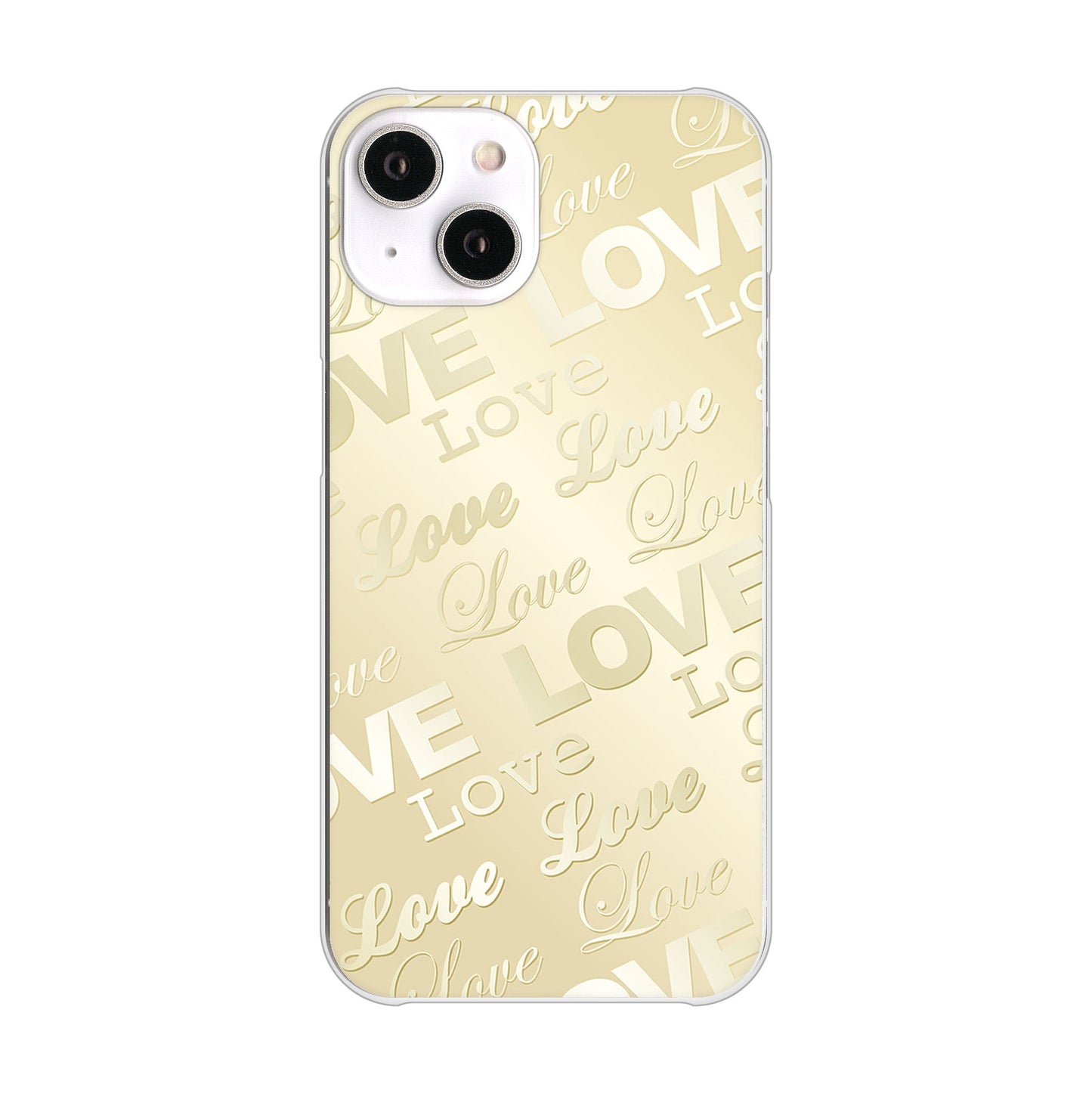 iPhone14 高画質仕上げ 背面印刷 ハードケース エンボス風LOVEリンク