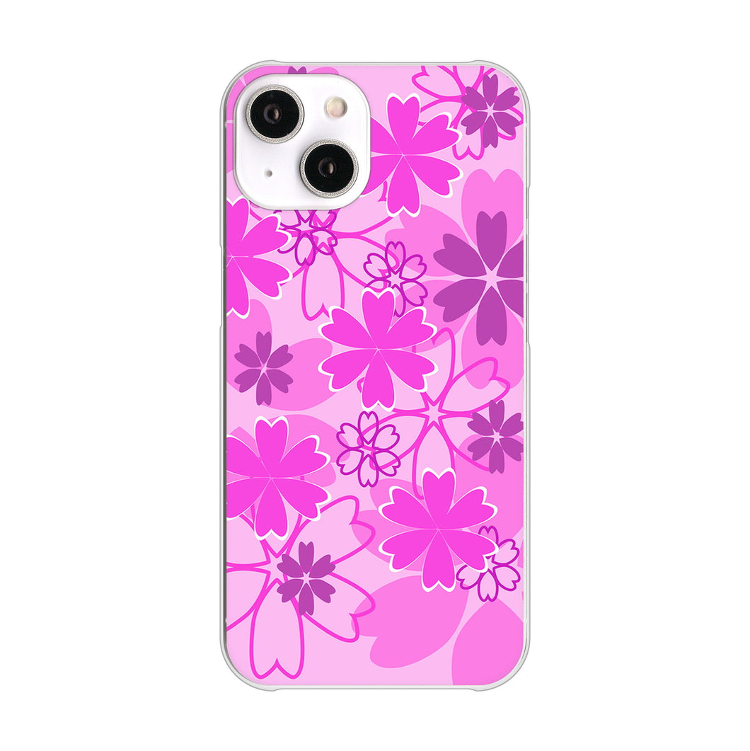 iPhone14 高画質仕上げ 背面印刷 ハードケース 重なり合う花
