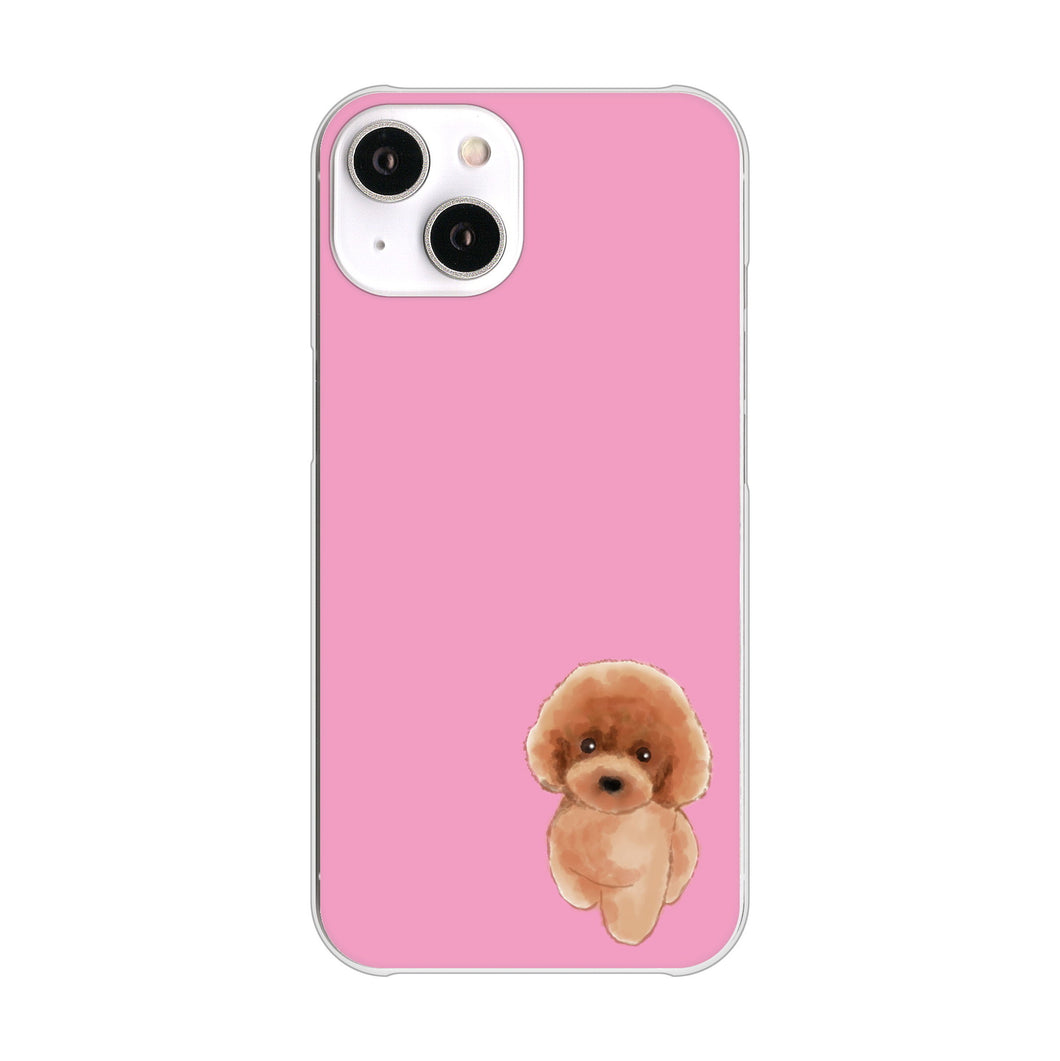 iPhone14 高画質仕上げ 背面印刷 ハードケース トイプードルレッド