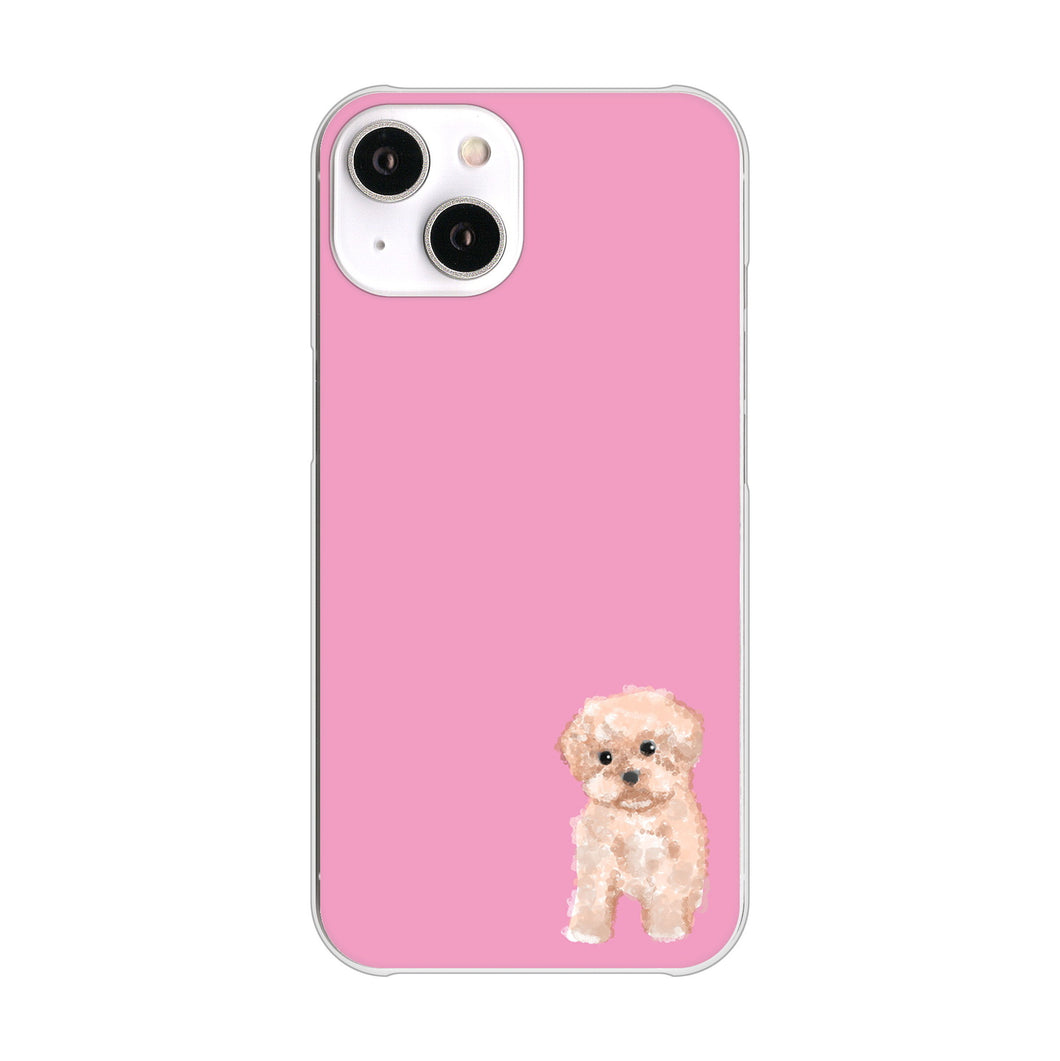 iPhone14 高画質仕上げ 背面印刷 ハードケース トイプードルアプリコット