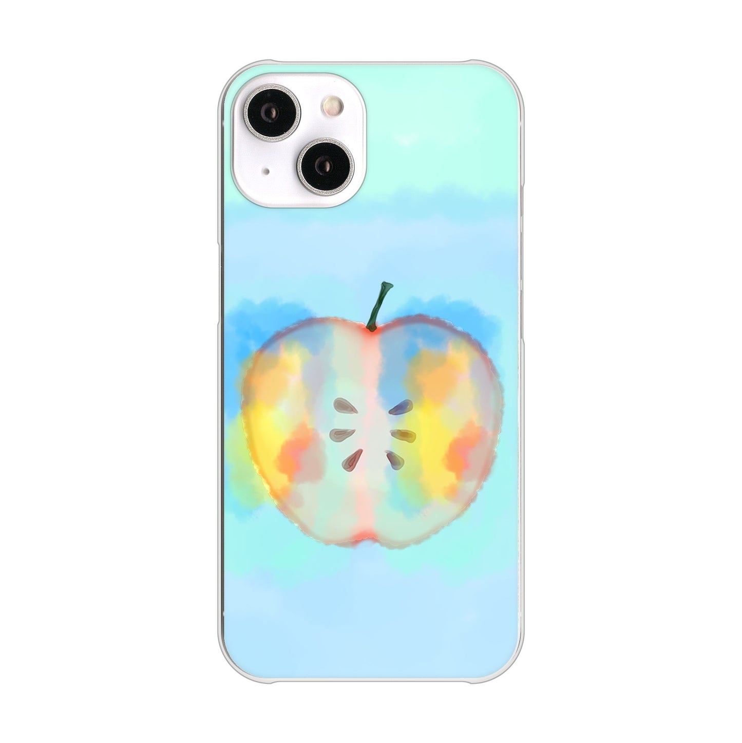 iPhone14 高画質仕上げ 背面印刷 ハードケース 【YJ181 りんご 水彩181】