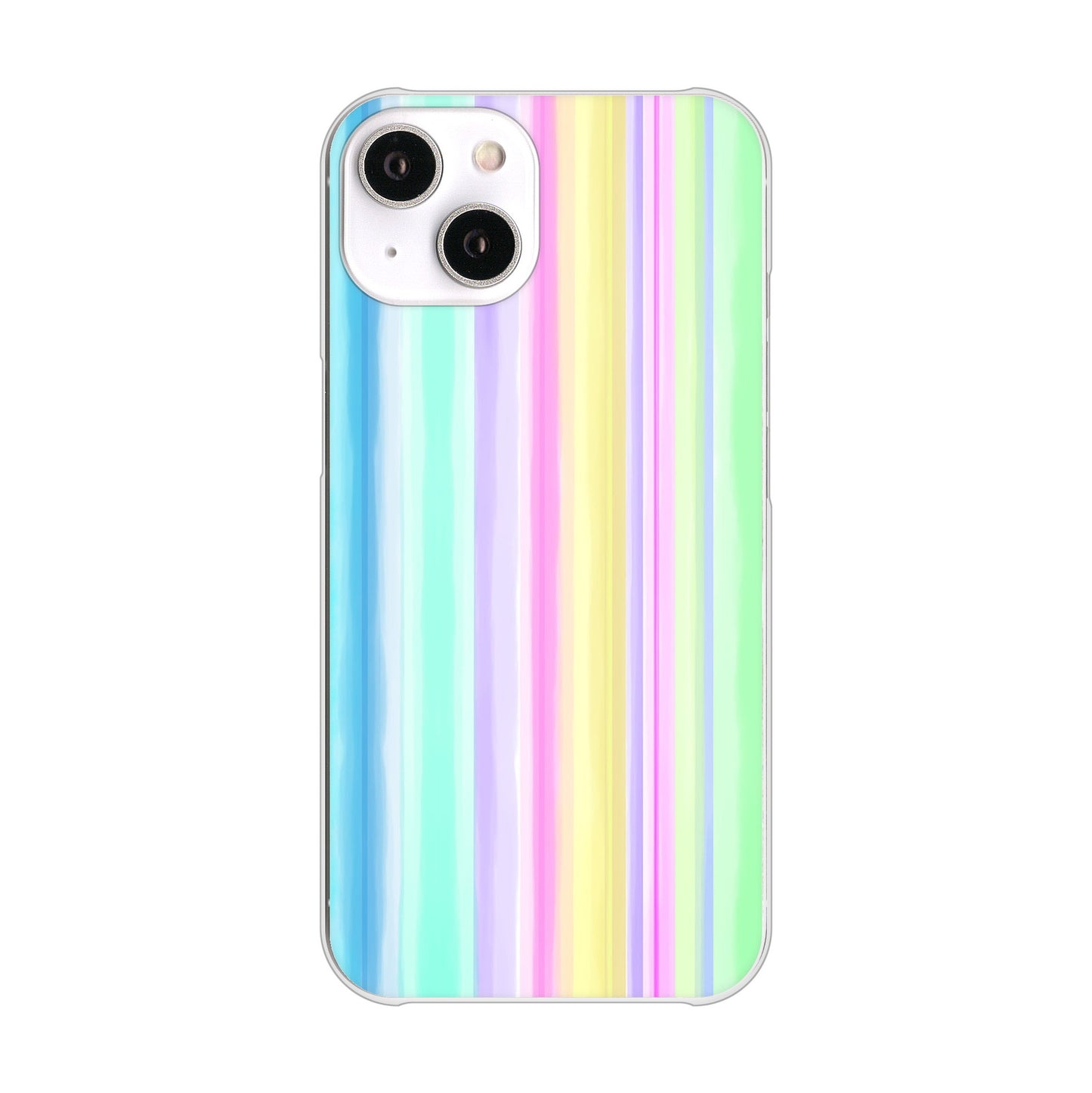 iPhone14 高画質仕上げ 背面印刷 ハードケース レインボー