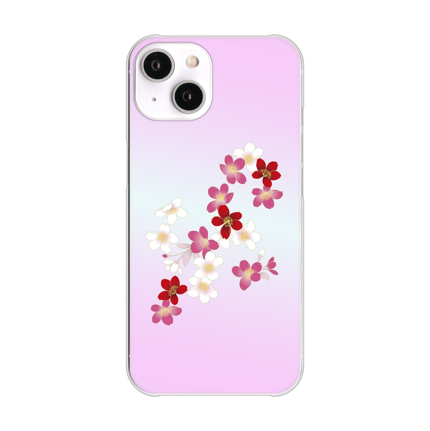 iPhone14 高画質仕上げ 背面印刷 ハードケース 和花柄