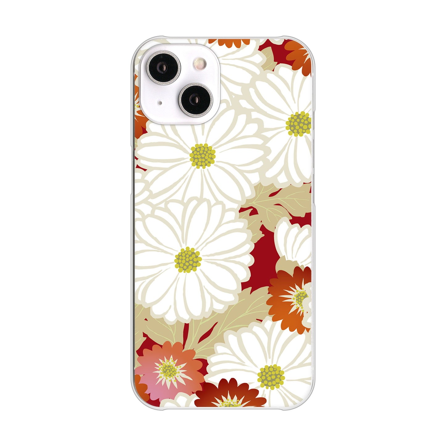 iPhone14 高画質仕上げ 背面印刷 ハードケース 和花柄