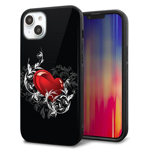 iPhone14 Plus 強化ガラス&TPUスマホケース ガラプリ【032 クリスタルハート】
