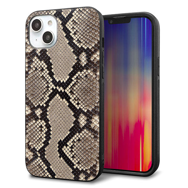 iPhone14 Plus 強化ガラス&TPUスマホケース ガラプリ【049 ヘビ柄】