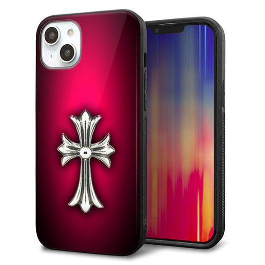 iPhone14 Plus 強化ガラス&TPUスマホケース ガラプリ【249 クロスレッド】