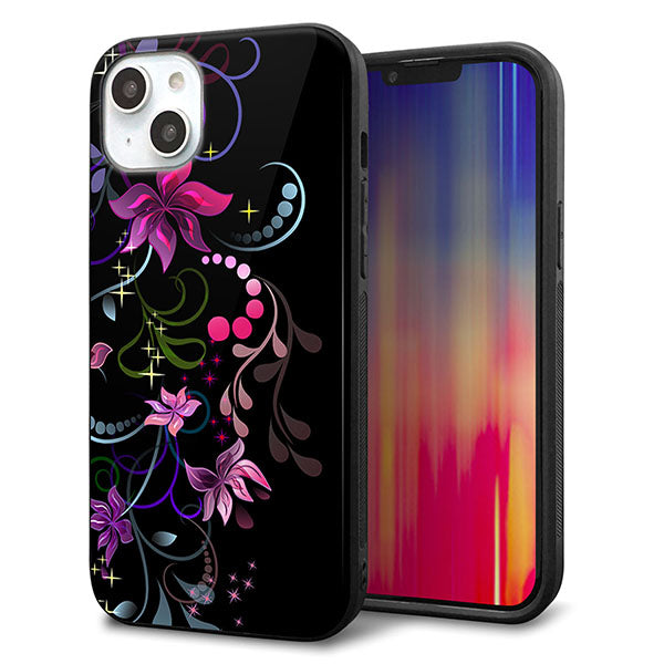iPhone14 Plus 強化ガラス&TPUスマホケース ガラプリ【263 闇に浮かぶ華】