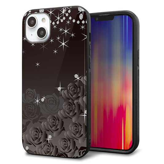 iPhone14 Plus 強化ガラス&TPUスマホケース ガラプリ【327 薔薇とダイヤモンド】