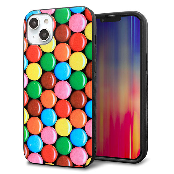 iPhone14 Plus 強化ガラス&TPUスマホケース ガラプリ【448 マーブルチョコ】