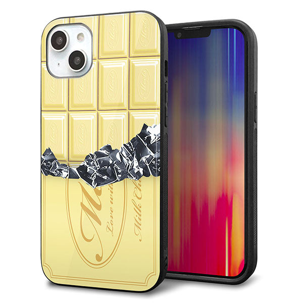 iPhone14 Plus 強化ガラス&TPUスマホケース ガラプリ【553 板チョコ?ホワイト】