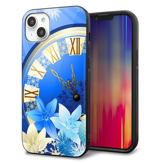 iPhone14 Plus 強化ガラス&TPUスマホケース ガラプリ【601 静寂なる青い時】