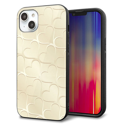 iPhone14 Plus 強化ガラス&TPUスマホケース ガラプリ【630 かくれハート】