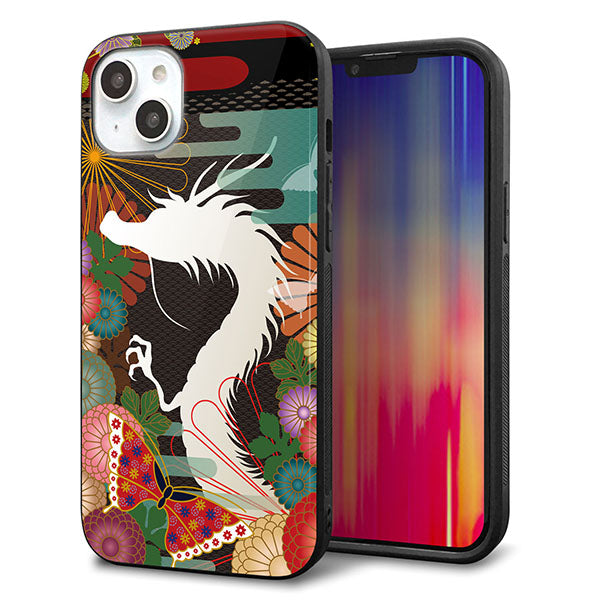 iPhone14 Plus 強化ガラス&TPUスマホケース ガラプリ【635 白龍】