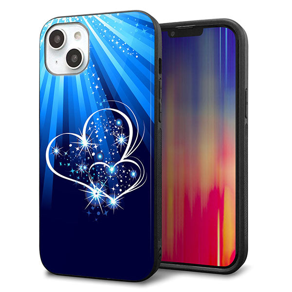 iPhone14 Plus 強化ガラス&TPUスマホケース ガラプリ【702 スイミングハート】