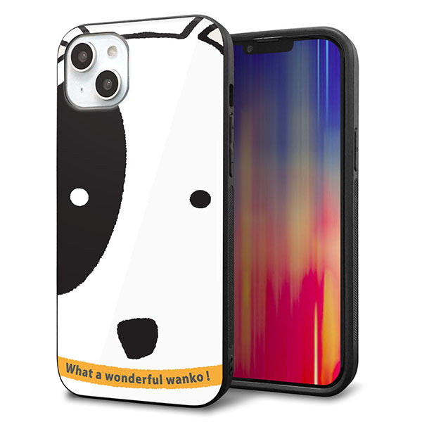 iPhone14 Plus 強化ガラス&TPUスマホケース ガラプリ【IA800 わんこ】