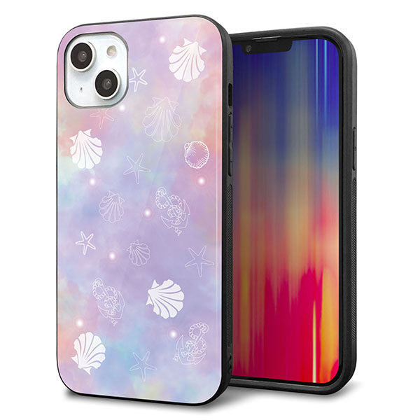 iPhone14 Plus 強化ガラス&TPUスマホケース ガラプリ【KM883 シェル柄】