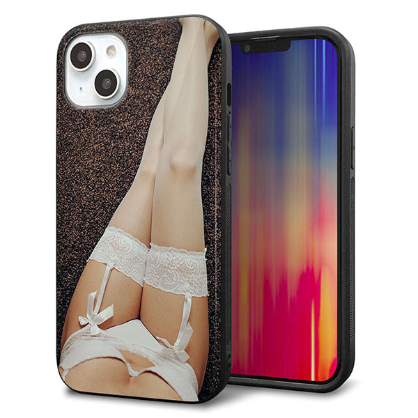 iPhone14 Plus 強化ガラス&TPUスマホケース ガラプリ【KM888 ストッキング】