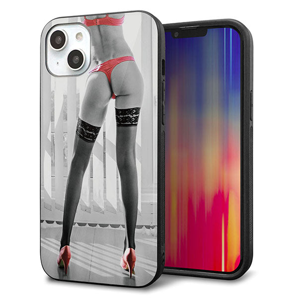 iPhone14 Plus 強化ガラス&TPUスマホケース ガラプリ【KM889 ハイヒール】