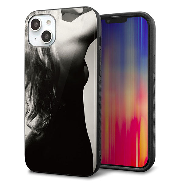 iPhone14 Plus 強化ガラス&TPUスマホケース ガラプリ【KM890 バックスタイル】
