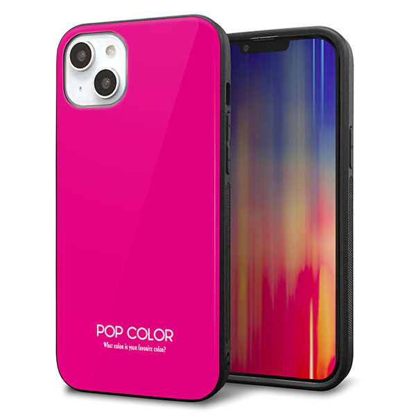 iPhone14 Plus 強化ガラス&TPUスマホケース ガラプリ【KM910 ポップカラー(ピンク)】