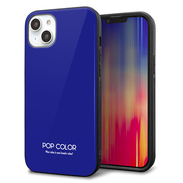 iPhone14 Plus 強化ガラス&TPUスマホケース ガラプリ【KM912 ポップカラー(ブルー)】