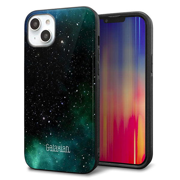 iPhone14 Plus 強化ガラス&TPUスマホケース ガラプリ【KM927 Galaxias Green】