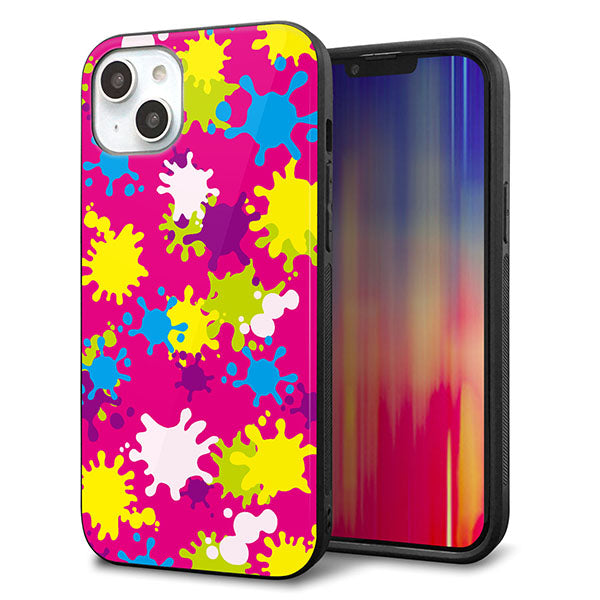 iPhone14 Plus 強化ガラス&TPUスマホケース ガラプリ【MA876 ペイントピンク】
