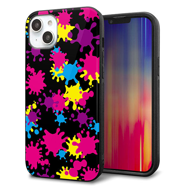 iPhone14 Plus 強化ガラス&TPUスマホケース ガラプリ【MA877 ペイントブラック】
