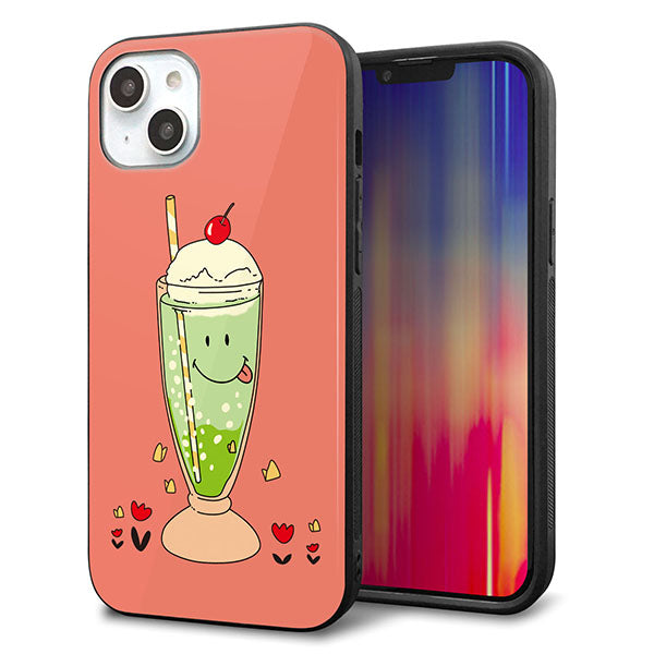 iPhone14 Plus 強化ガラス&TPUスマホケース ガラプリ【MA900 クリームソーダ】