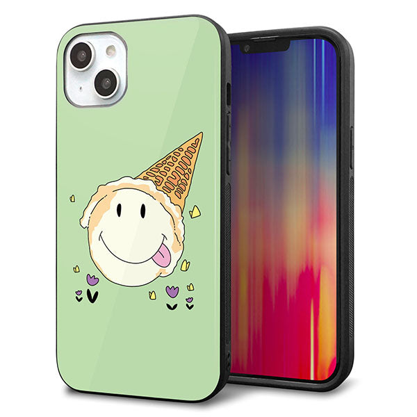 iPhone14 Plus 強化ガラス&TPUスマホケース ガラプリ【MA902 アイスクリーム】