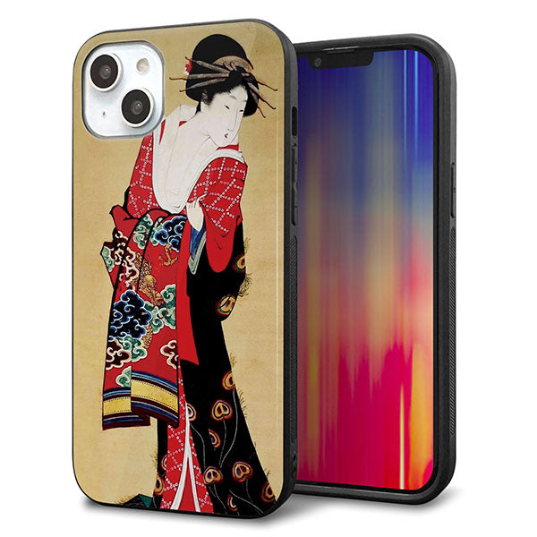 iPhone14 Plus 強化ガラス&TPUスマホケース ガラプリ【MA965 花魁 A】