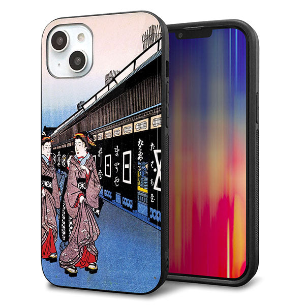 iPhone14 Plus 強化ガラス&TPUスマホケース ガラプリ【MA966 花魁 B】