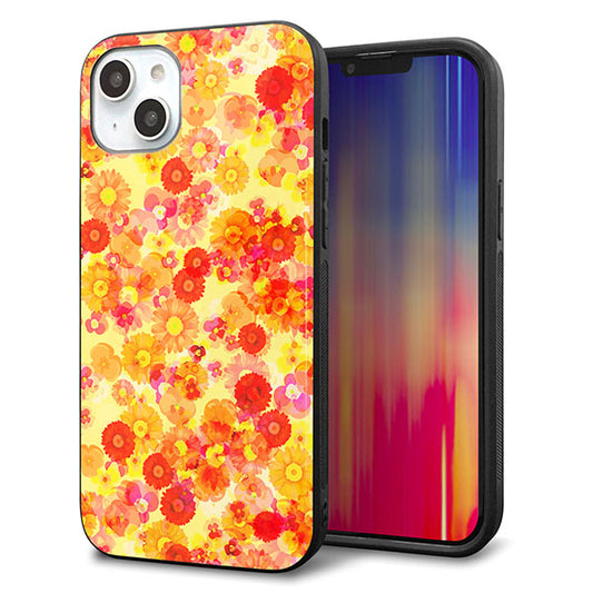 iPhone14 Plus 強化ガラス&TPUスマホケース ガラプリ【SC867 リバティプリント フルールドパルファン(イエロー)】