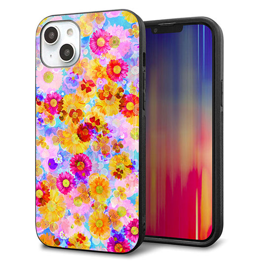 iPhone14 Plus 強化ガラス&TPUスマホケース ガラプリ【SC870 リバティプリント フルールドパルファン(ブルー)】