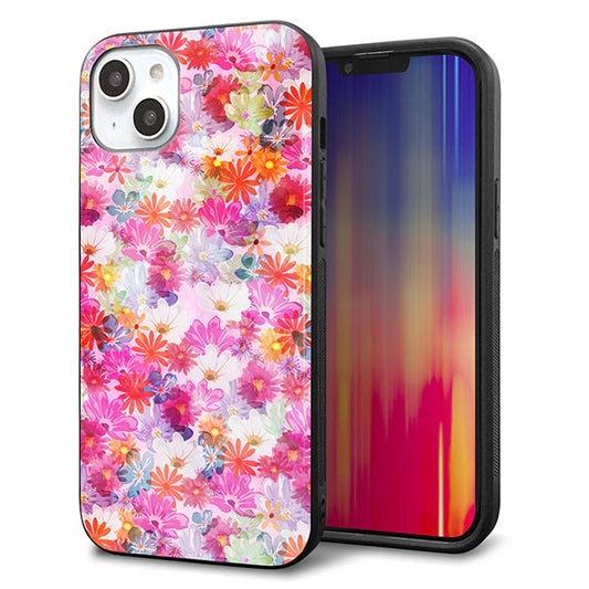 iPhone14 Plus 強化ガラス&TPUスマホケース ガラプリ【SC874 リバティプリント プレスドフラワー(ピンク)】