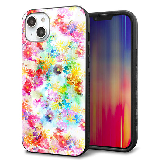 iPhone14 Plus 強化ガラス&TPUスマホケース ガラプリ【SC876 リバティプリント プレスドフラワー(ホワイト)】