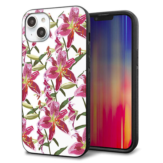 iPhone14 Plus 強化ガラス&TPUスマホケース ガラプリ【SC892 ボタニカル スカーレットリリー】