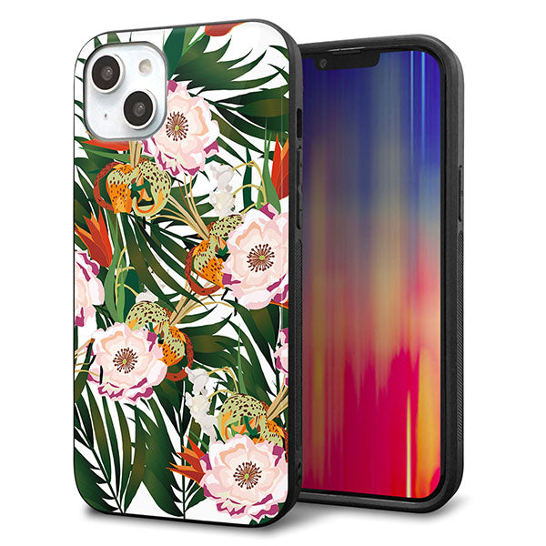 iPhone14 Plus 強化ガラス&TPUスマホケース ガラプリ【SC895 ボタニカル フォレスト】