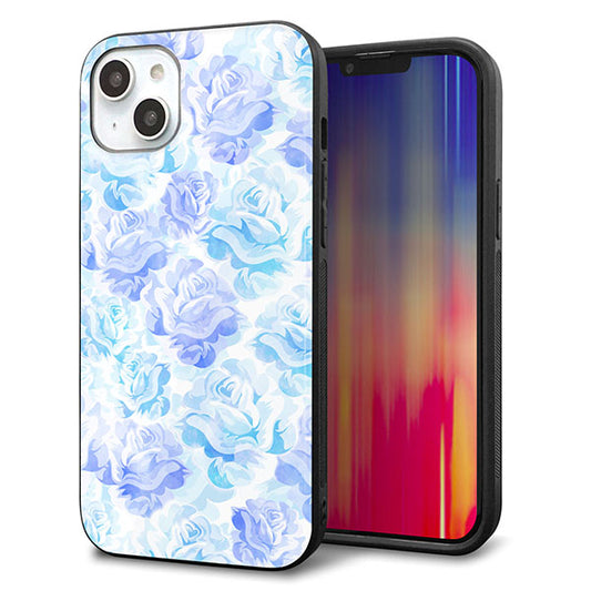 iPhone14 Plus 強化ガラス&TPUスマホケース ガラプリ【SC927 ローズ ブルー】