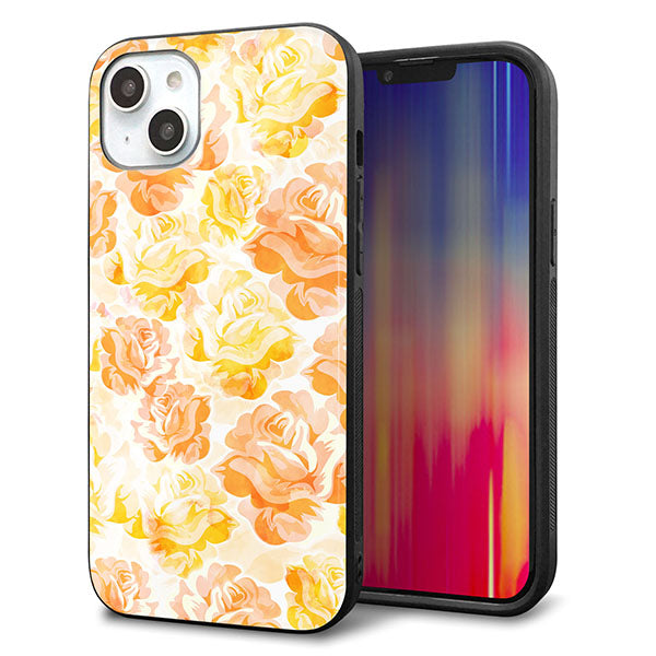 iPhone14 Plus 強化ガラス&TPUスマホケース ガラプリ【SC931 ローズ イエロー】