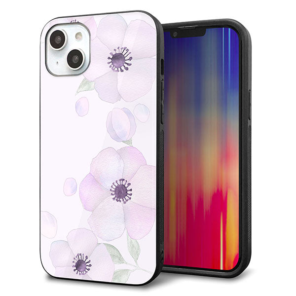 iPhone14 Plus 強化ガラス&TPUスマホケース ガラプリ【SC950 ドゥ・フルール(パウダーバイオレット)】