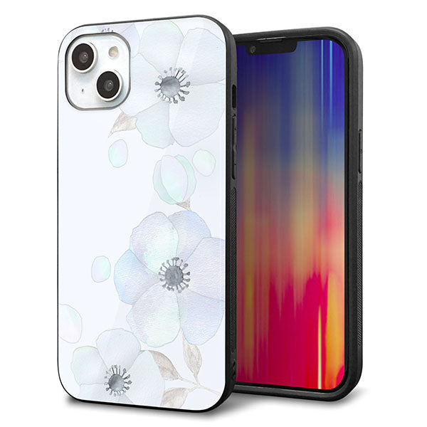 iPhone14 Plus 強化ガラス&TPUスマホケース ガラプリ【SC951 ドゥ・フルール(エンジェルブルー)】