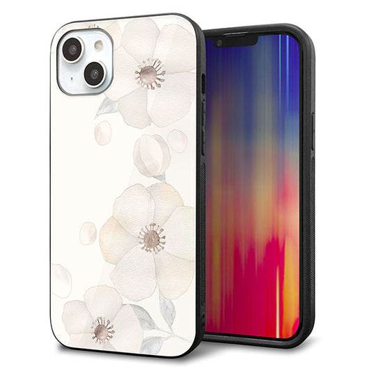 iPhone14 Plus 強化ガラス&TPUスマホケース ガラプリ【SC952 ドゥ・フルール(セピア)】