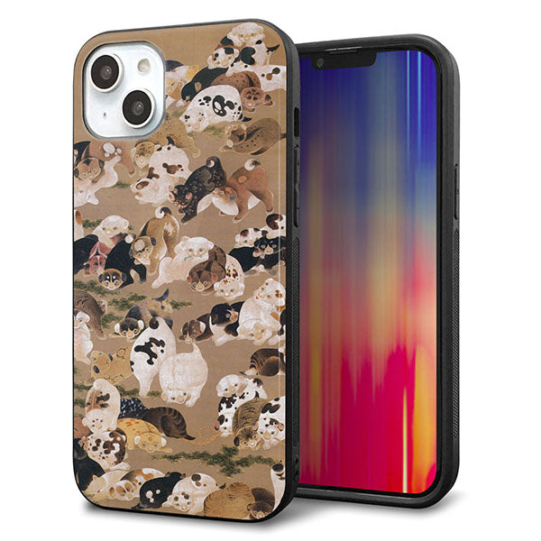iPhone14 Plus 強化ガラス&TPUスマホケース ガラプリ【TA008 百犬】
